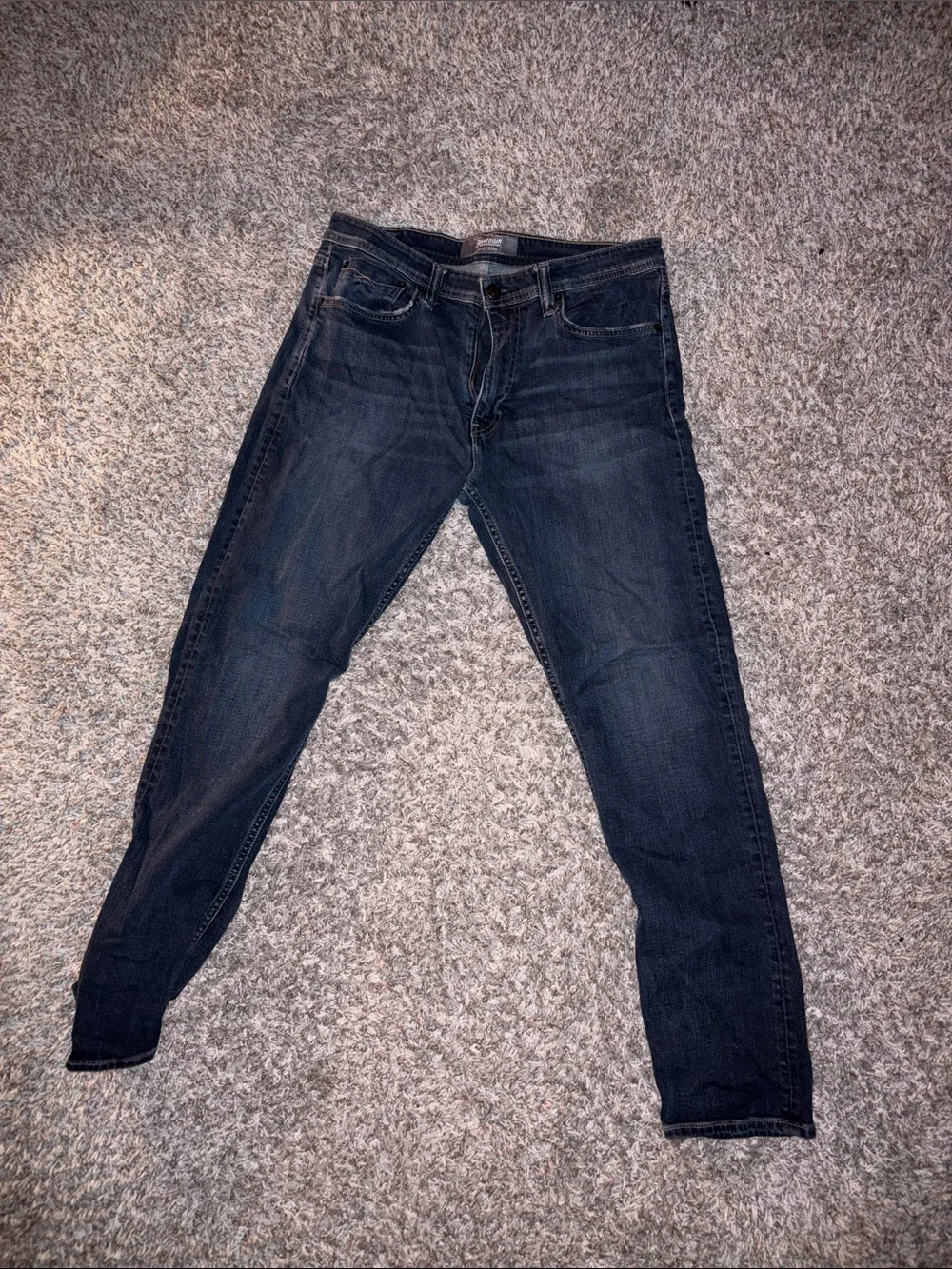 Revtown Men's Skinny Jeans in Dark Blue Denim